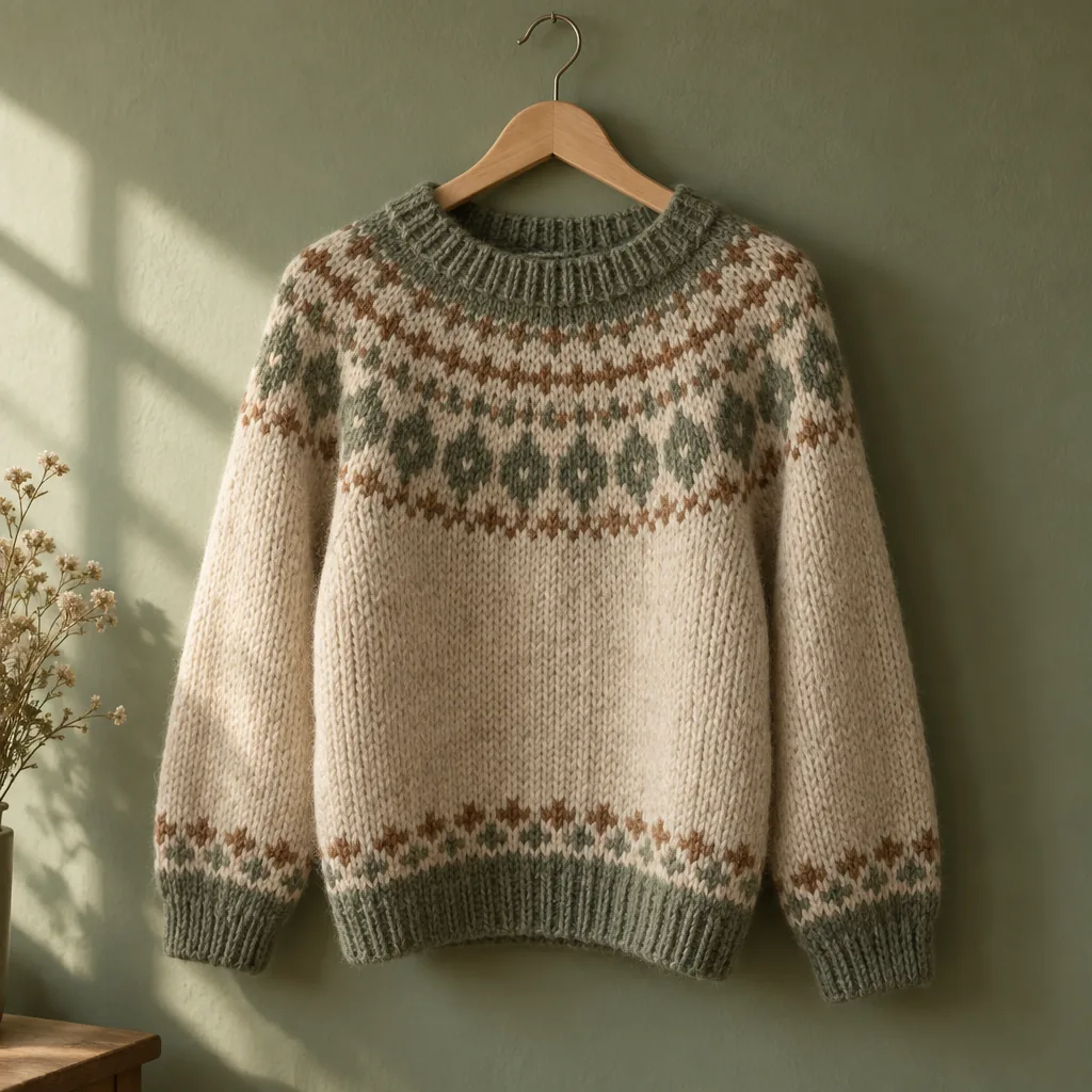 Decorative illustration of a knitted sweater